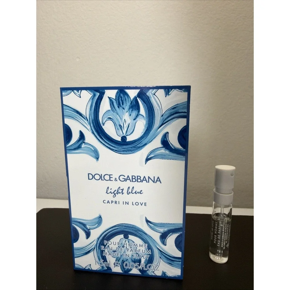 Lot of 2 Dolce & Gabbana Light Blue Capri In Love EDP Samples 1.5mL Each